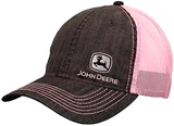 JOHN DEERE | Gorra mezclilla gris y rosa con malla