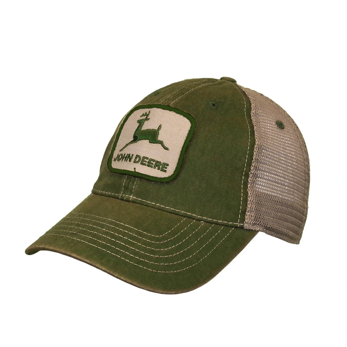 JOHN DEERE | Gorra verde con cafe con malla