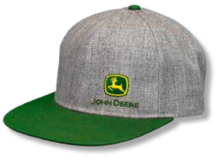 JOHN DEERE | Gorra gris con verde con lengua ajustable