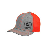 JOHN DEERE | Gorra gris con naranja fosfo de malla