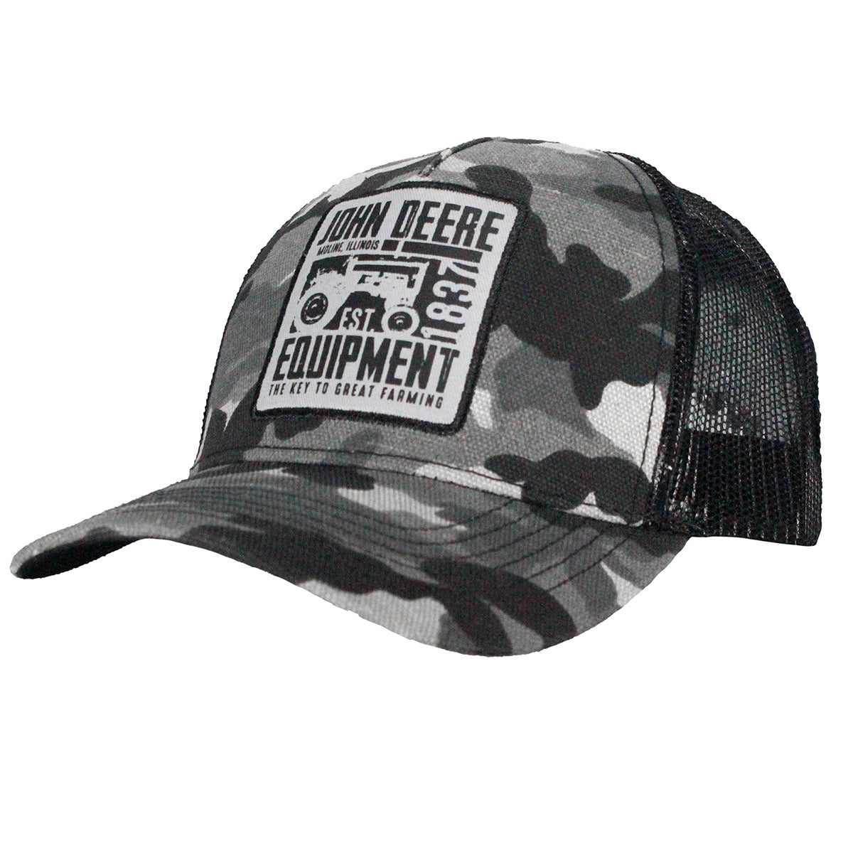 JOHN DEERE | Gorra camo negro con malla