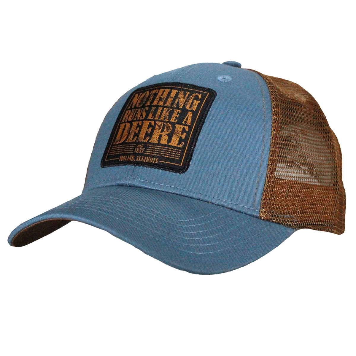 JOHN DEERE | Gorra retro azul y cafe con malla