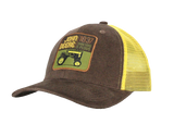 JOHN DEERE | Gorra cafe con malla amarilla retro 1837