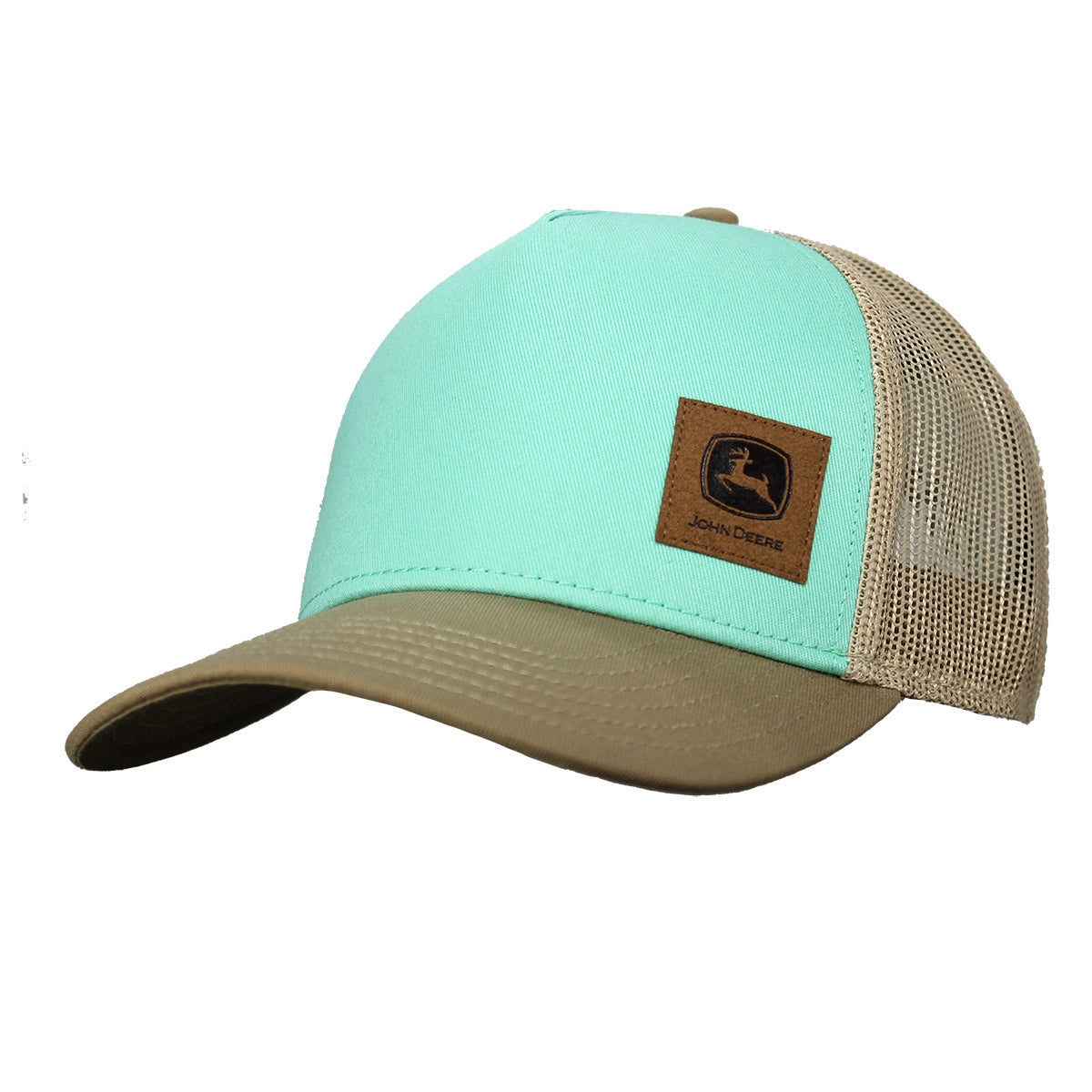 JOHN DEERE | Gorra turquesa y cafe con malla