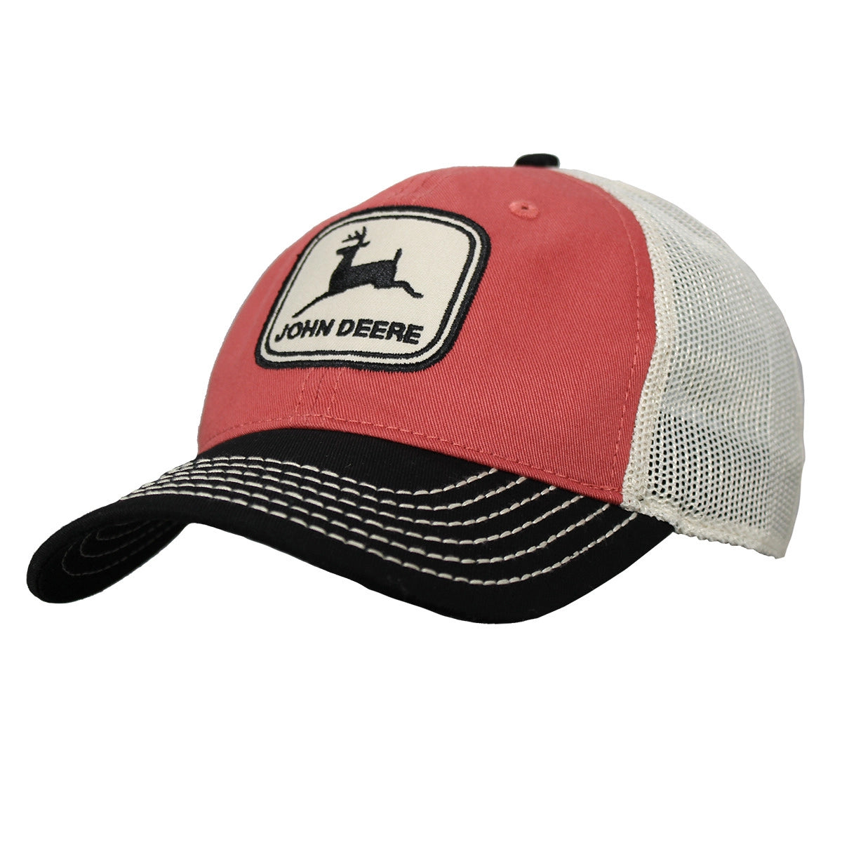 JOHN DEERE | Gorra salmon y negro con malla