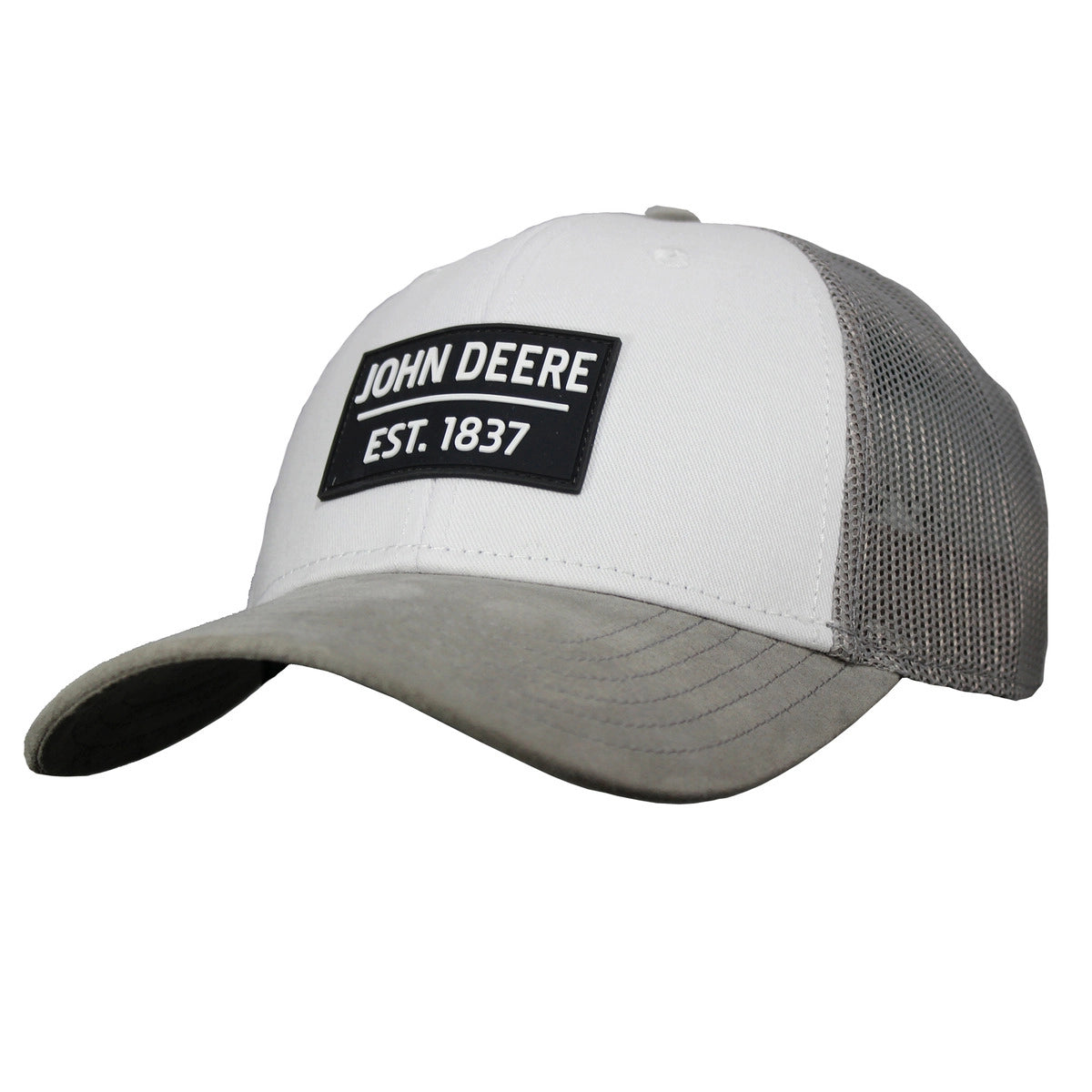 JOHN DEERE | Gorra retro blanco y gris con malla