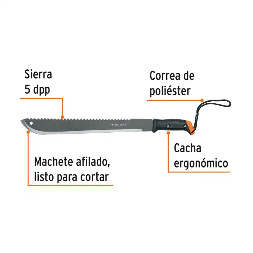 TRUPER | Machete de doble filo de 18"