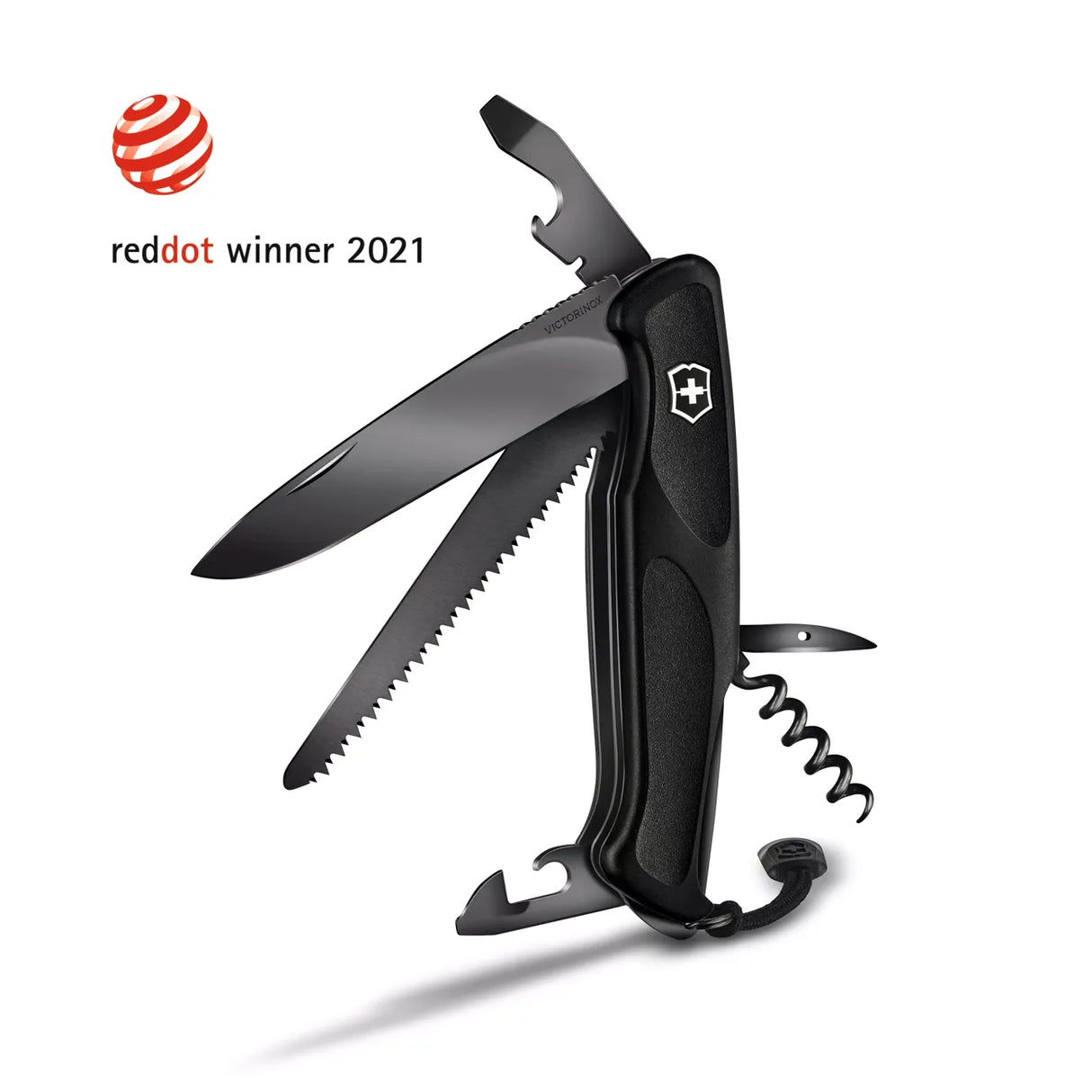 VICTORINOX | Navaja Ranger Grip 55 Onyx Black con paracord 0.9563.C31P