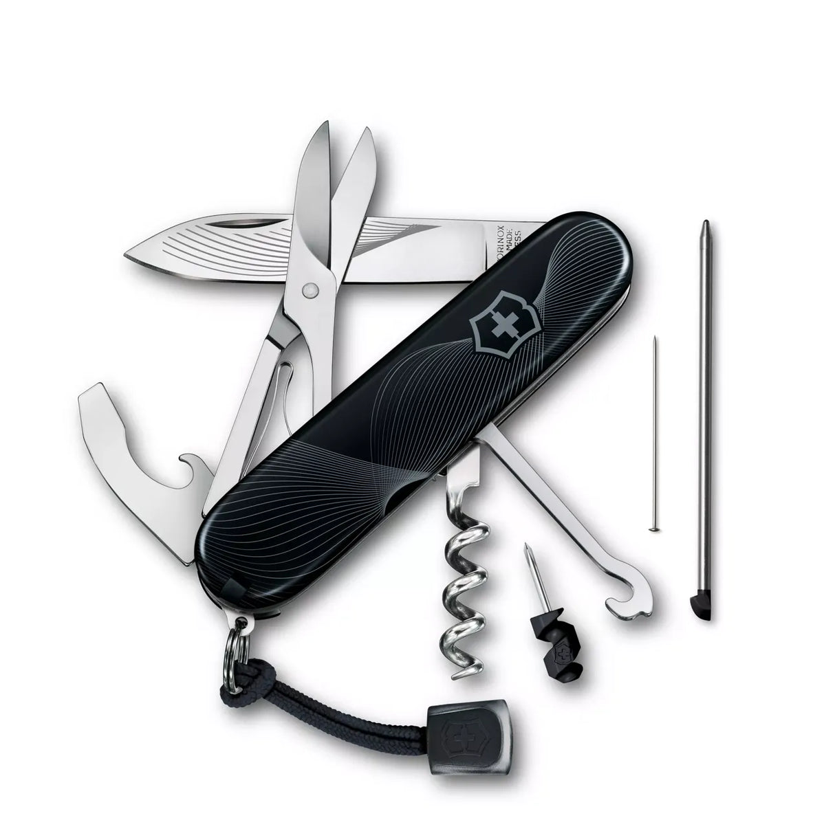 VICTORINOX | Navaja Compact Dark Wave Edicion 2024 con funda y paracord 1.3405.3-XX1