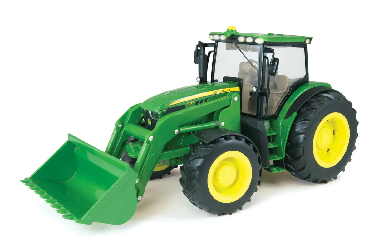 TOMY | John Deere tractor cargador 6210R luces y sonido