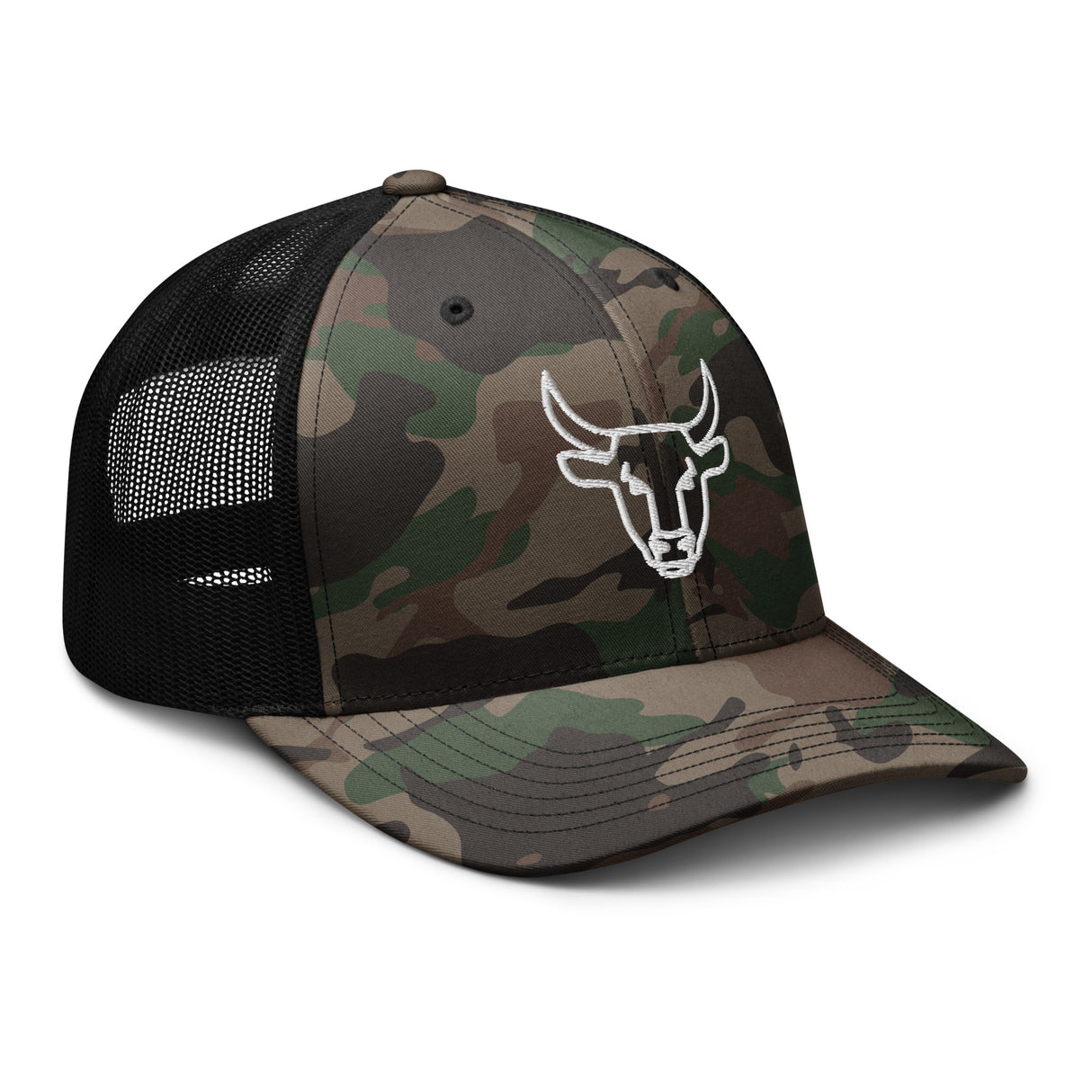 AgroStable | Gorra trucker camuflaje logo "Bull"