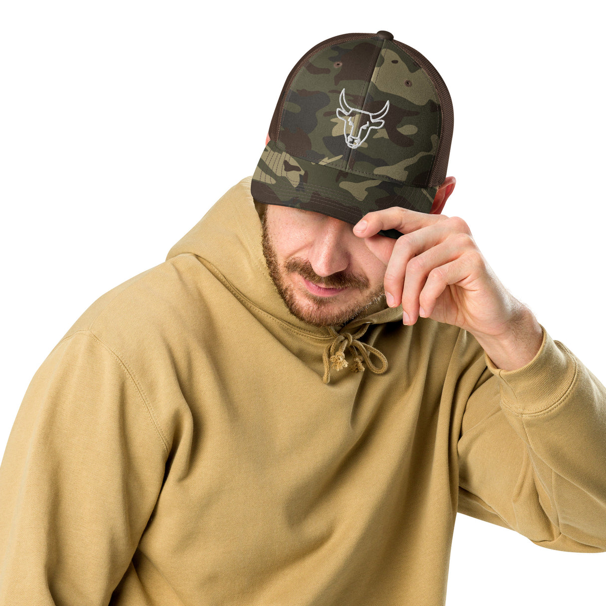 AgroStable | Gorra trucker camuflaje logo "Bull"