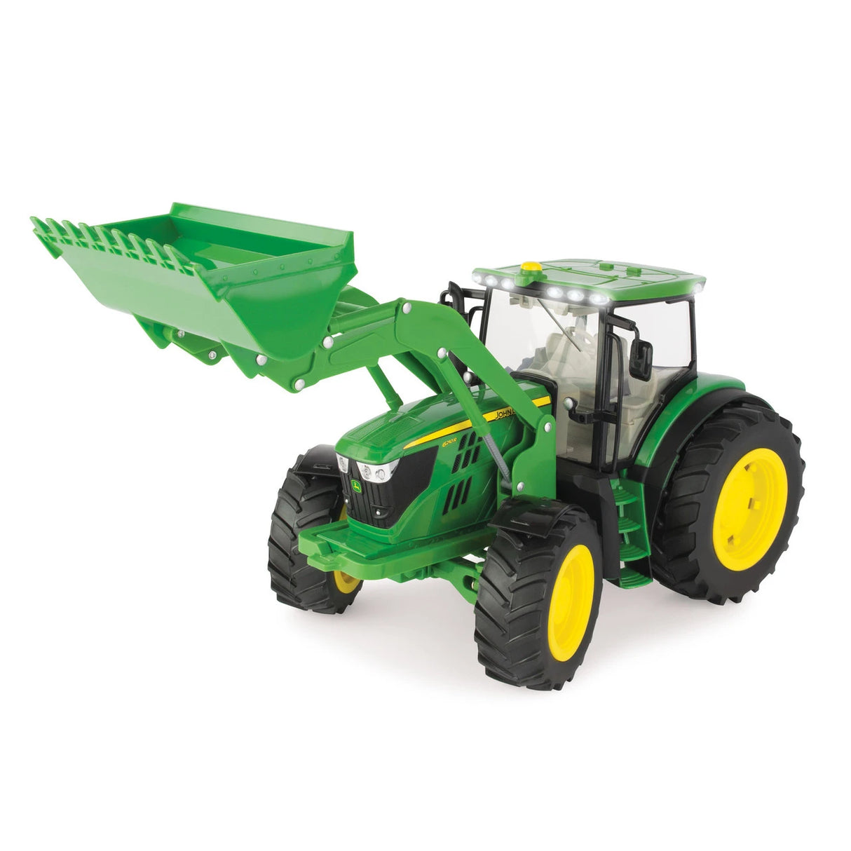 TOMY | John Deere tractor cargador 6210R luces y sonido