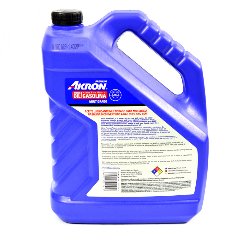 AKRON | Aceite multigrado 20W-50 lubricante para motores a gasolina 5 litros