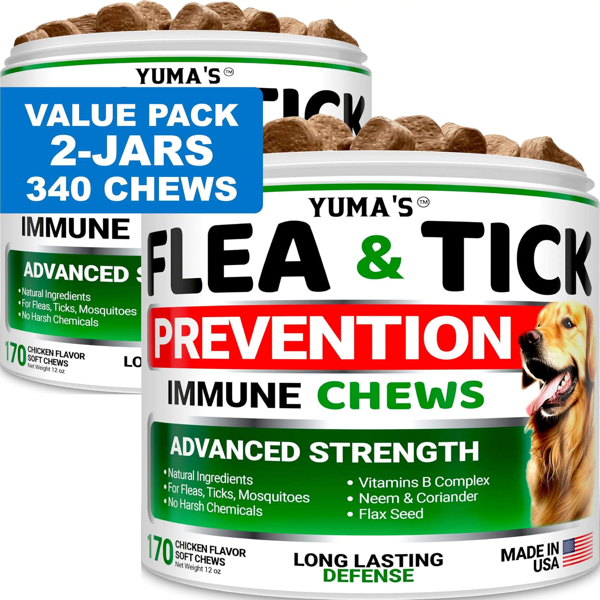 YUMA´S | Pack de 2 masticables naturales para prevencion de pulgas y garrapatas