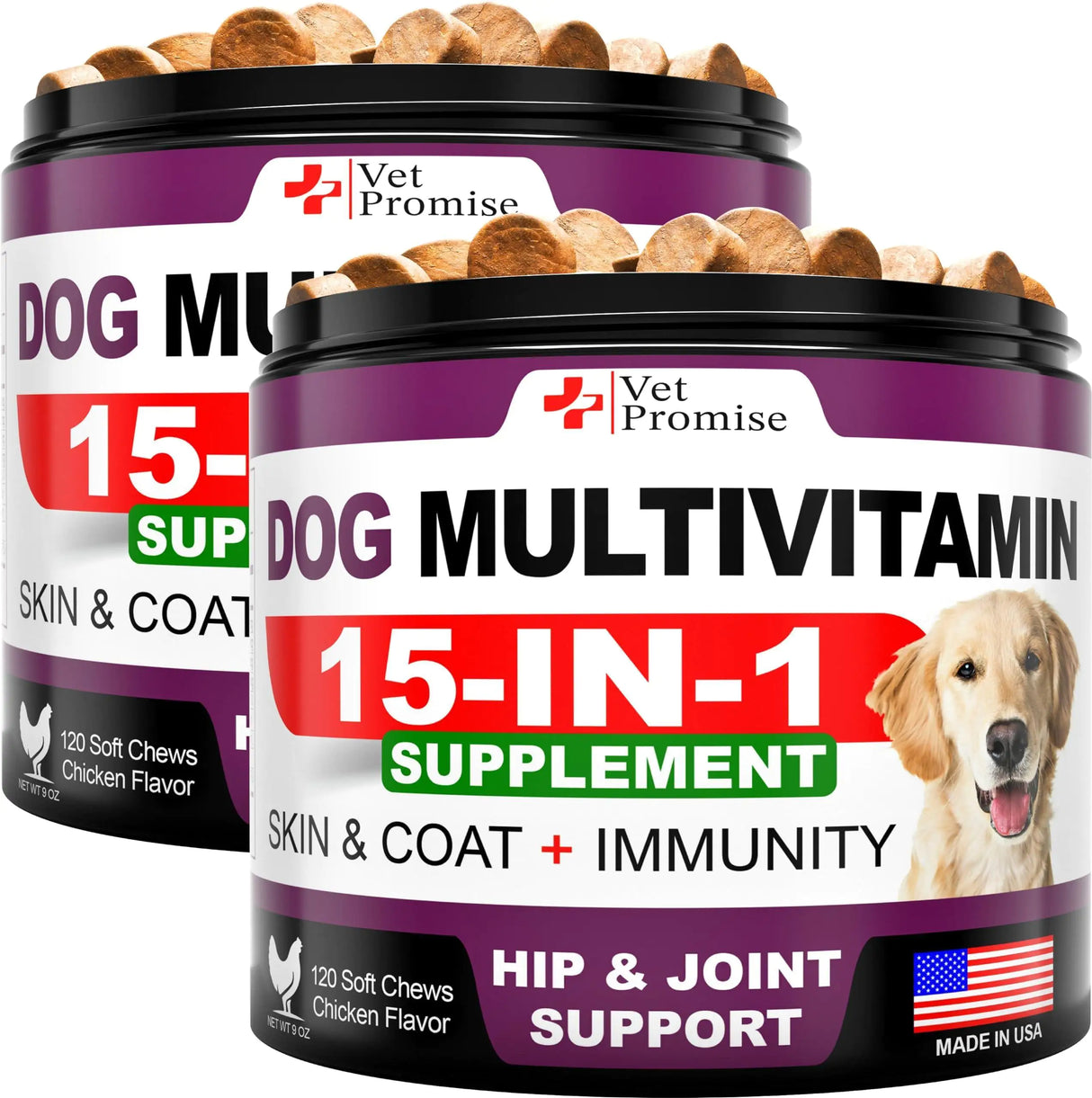 Vet Promise | Multivitaminicos masticables 15-1 para perros